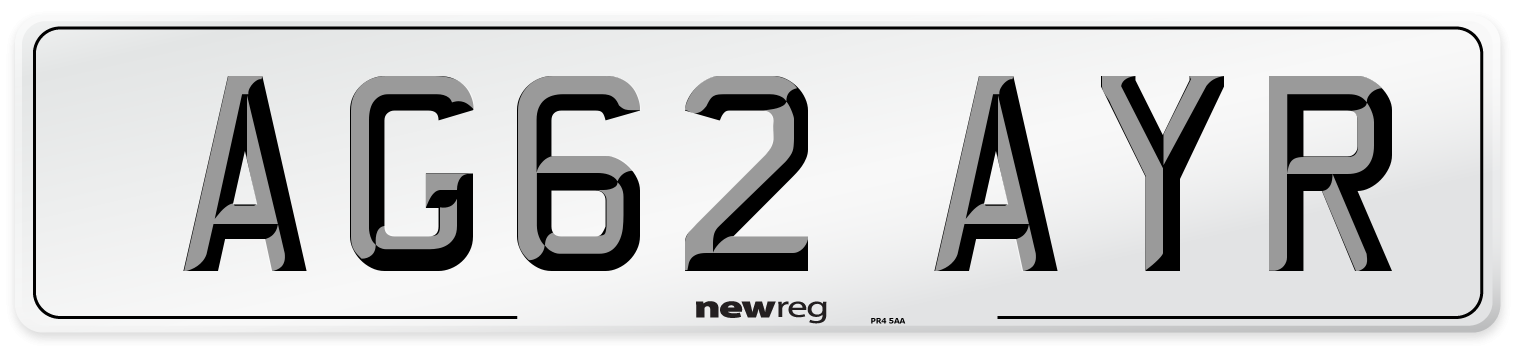AG62 AYR Number Plate from New Reg